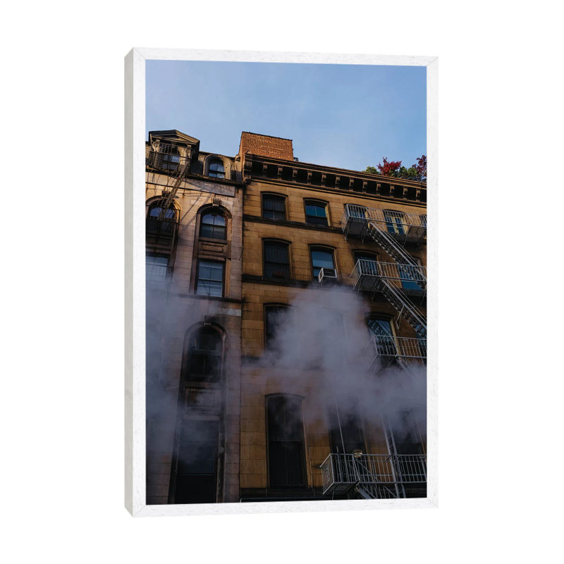Manhattan Steam by Bethany Young - Print on Canvas, 66.04cm H x 45.72cm W x 3.81cm D, White Framed