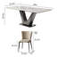 Ensemble de table de salle à manger rectangulaire en faux marbre blanc-105170465