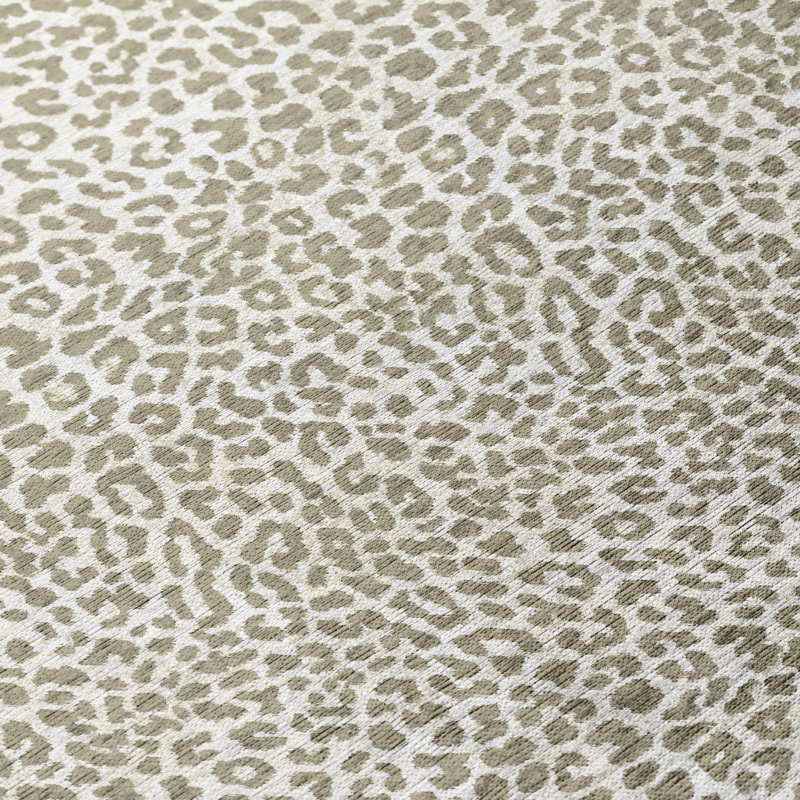 Tapis gris / blanc à imprimé animal, Rectangle 8 pi x 10 pi