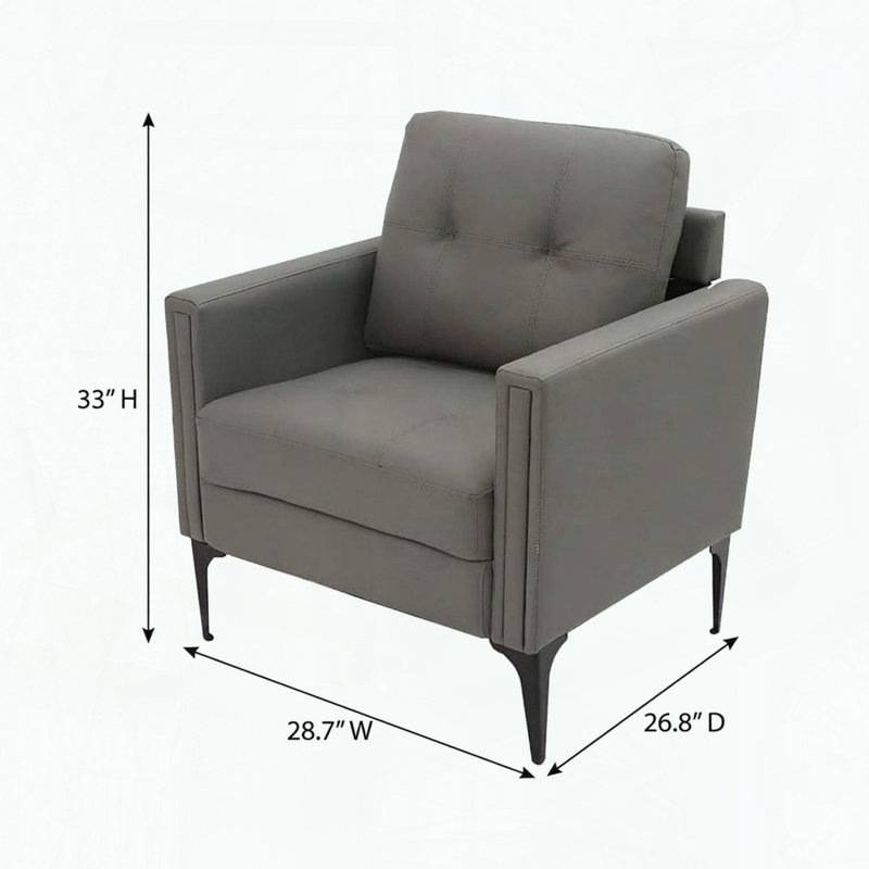 Chaise d'appoint moderne - Similicuir - Gris, Gris