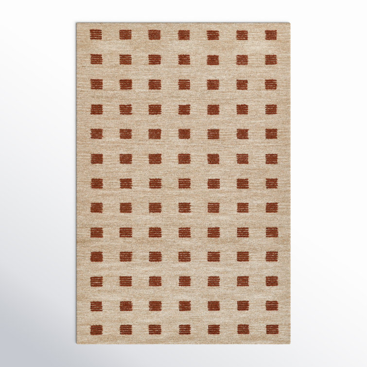 Birch Lane™ Lanora Hand Tufted Wool Rust Area Rug 2' X 3'
