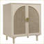 Cabinets en rotin d'ingénierie à 2 portes avec tablettes réglables | Traditionnel | Beige