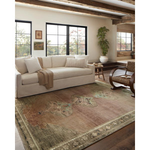 Magnolia Home By Joanna Gaines X Loloi Sinclair Machine Washable Clay / Tobacco Area Rug