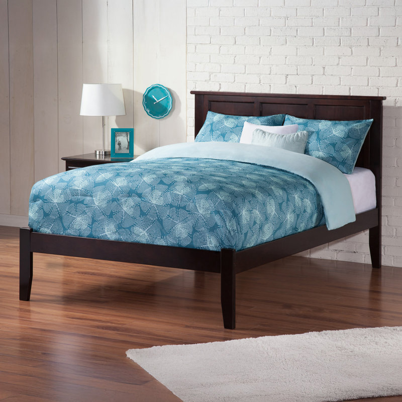 Clyda Solid Wood Panel Bed, Full, Espresso