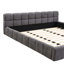 Élégant lit tapissier en chenille avec design damier, confort ultime et esthétique moderne-145463704