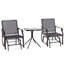 3 Piece Glider Rocking Chair Set Grey Outdoor Patio Bistro Furniture with Table Single Seater Rocker Garden Swing for Porch Balcony