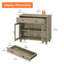 Meuble TV Corretta de style ferme pour téléviseur de 43 pouces avec portes vitrées et tiroir, meuble télé universel en bois avec rangements, console télé pour salon ou chambre, gris délavé-954634544-944717852