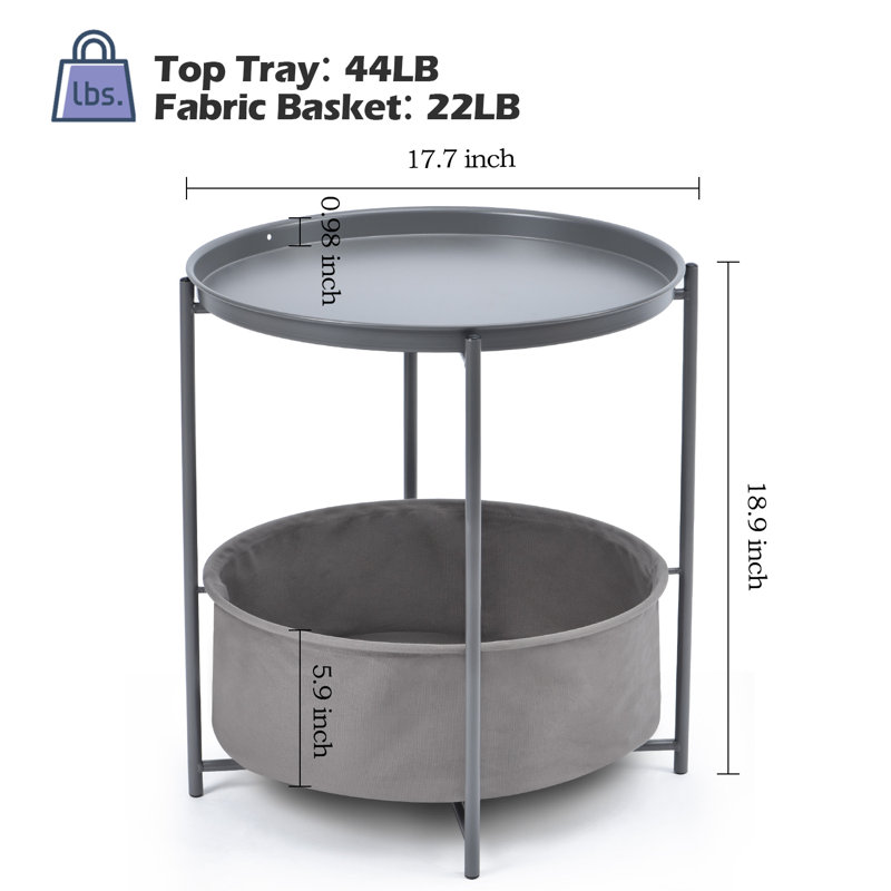 Table de bout avec plateau Akiyoshi, Gris foncé