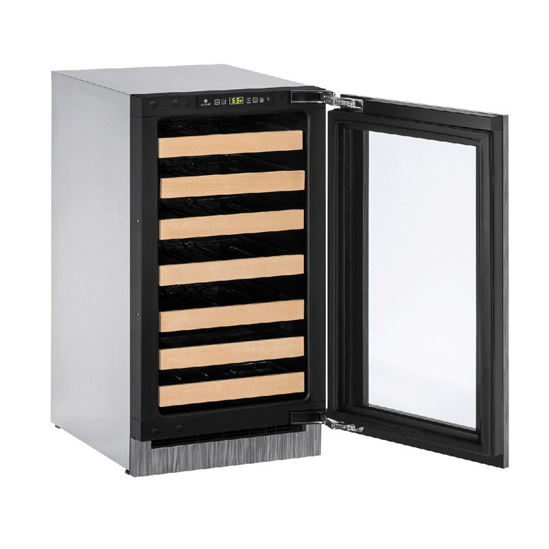U-Line Single Zone 17.75'' Freestanding 31 Bottle Wine Refrigerator with Reversible Door