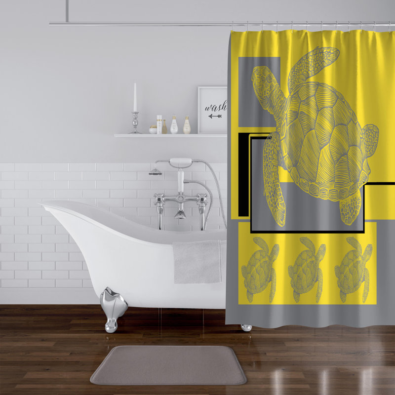 Brunet Geometric Shower Curtain, 70'' H x 71'' W x 1" D