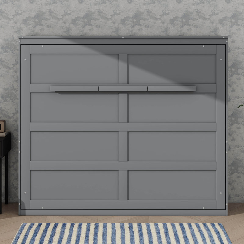 Grand lit escamotable mural, Gris, Grand lit