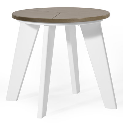 Outdoor Round 18" End Table, White