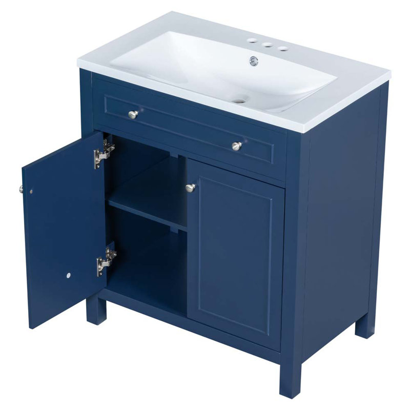 30'' Single Bathroom Vanity with Sink in Blue