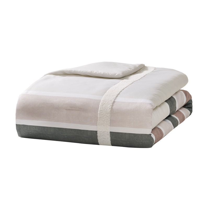 Roxy Polyester Checkered Comforter Set, King Comforter + 2 King Shams
