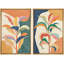 «Abstract Botanical Colorful Tropical Jungle Leaf Botanical», reproduction sur toile encadrée 2 pièces-91069025-91069027