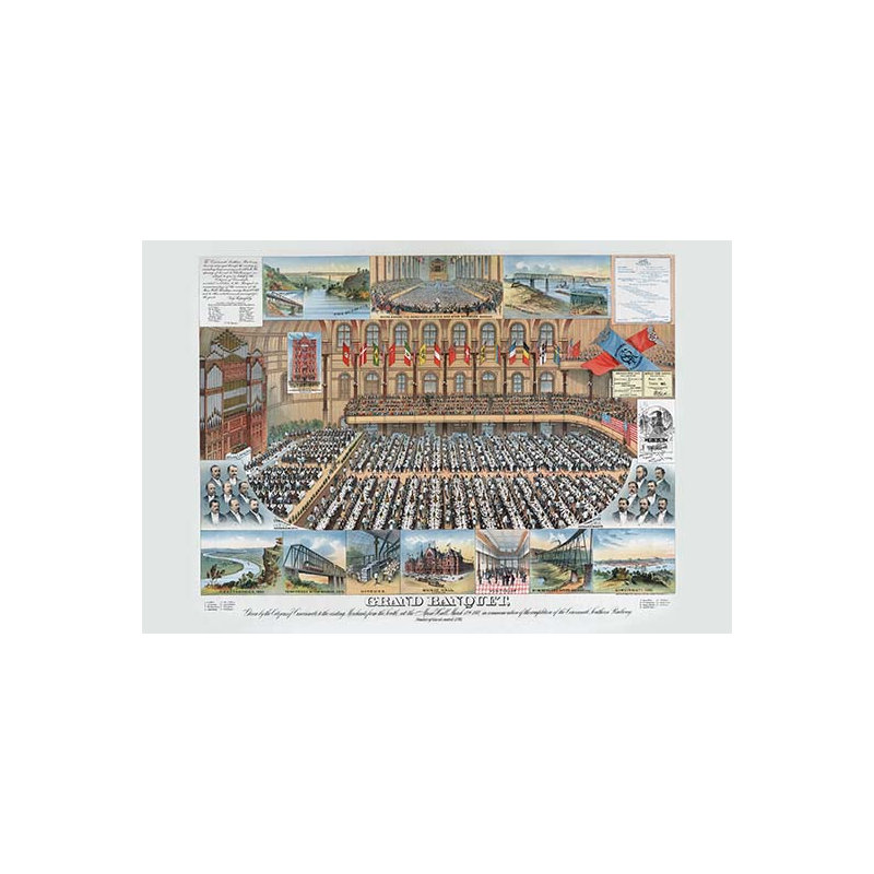 Grand banquet-impression d’art graphique, H 44 po x l 66 po