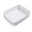 Lavabo de salle de bain vasque rectangulaire blanc en céramique, 20 x 15 pouces | Idée de cadeau