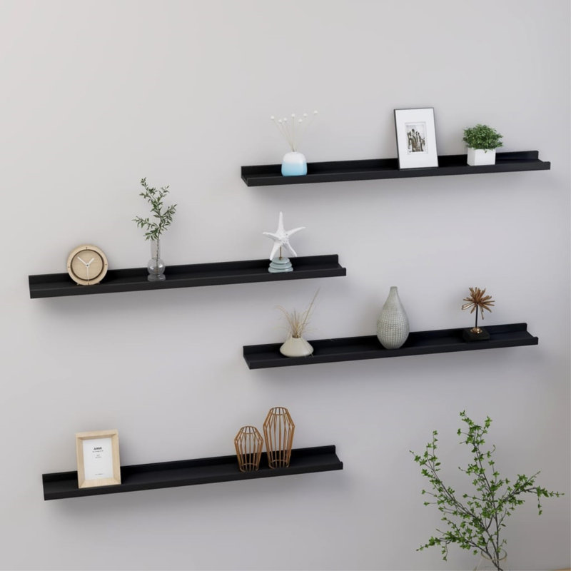 Floating Shelf, 1.2'' H x 31.5'' W x 3.5'' D, Black