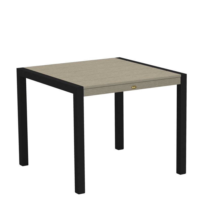 TREX Outdoors Surf City Dining Table, Textured Black/Sand Castle, 36" x 36"