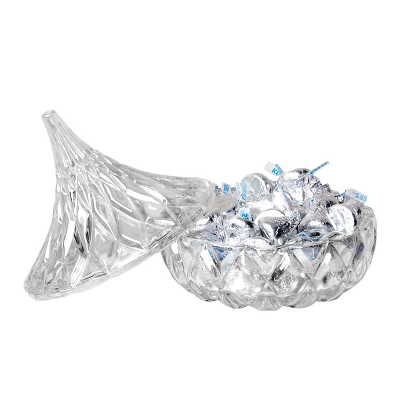 Clear Glass Diamond Hershey's Kiss Candy Jar