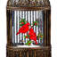 Décoration de table lanterne à DEL en plastique dans une cage à oiseaux, 11,75 po H