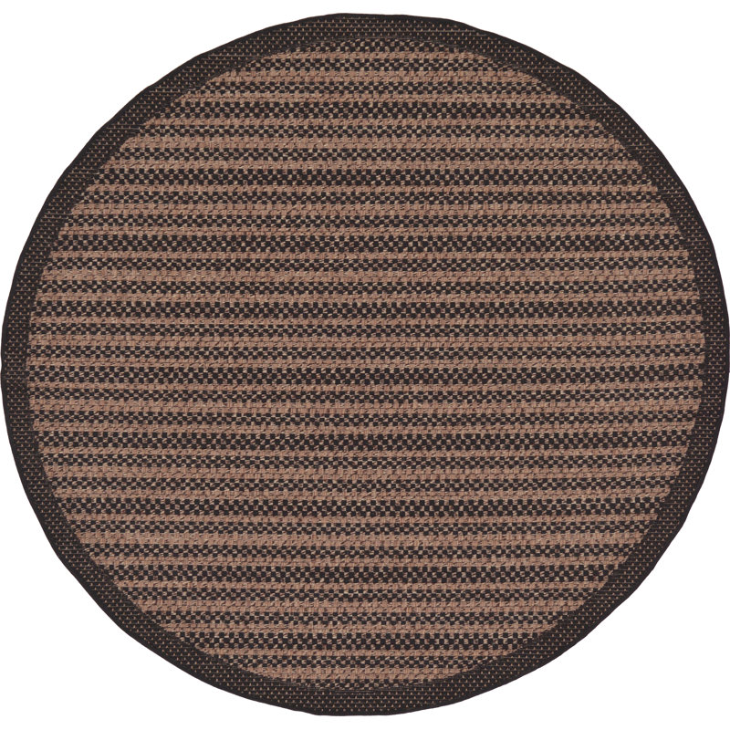 Tapis intérieur / extérieur à rayures Mokszycki, Rond 6 pi