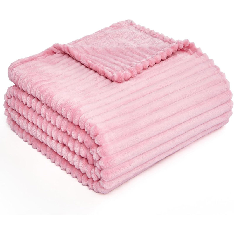 Machine Tufted Throw Blanket, Pink, 152cm x 127cm