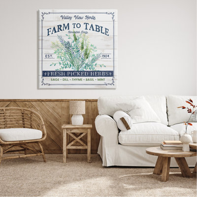 "Fresh Picked Herbs", phrase sur bois par Mollie B., impression
