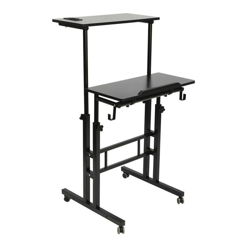 Bureau pour travailler debout à hauteur ajustable, Noir