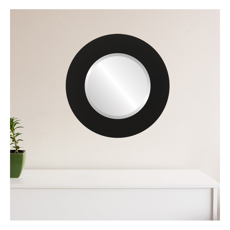 Miroir décoratif rond encadré Royster, H 35 po x l 35 po, Noir mat