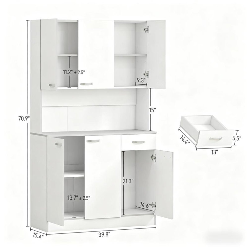Armoire de cuisine 71 po, Blanc