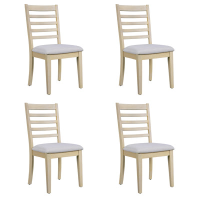 Ensemble de 4 chaises de salle à manger rembourrées avec dossiers trapézoïdaux hauts, chaises de salle à manger sans accoudoirs classiques pour la cuisine, la chambre à coucher et le salon