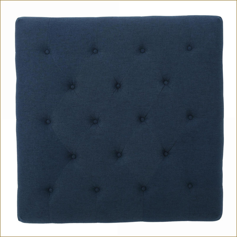 Repose-pieds | Carré classique capitonné 40,5 po | Bourgogne rouge & amp; Tissu crème | Bois manufacturé | Assemblage de la lumière | Salon | Repose-pieds | Tissu