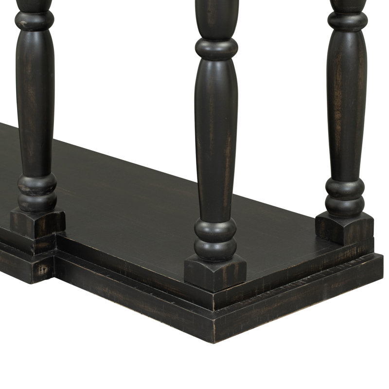 Console de rangement polyvalente en MDF noir antique pour le couloir et le salon