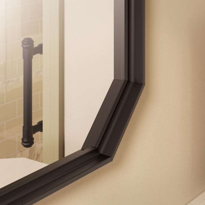 Claude by Studio McGee 18" X 36" Rectangular Framed Mirror, Matte Black, 36.36" x 18.37"