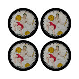 Zodiac Aquarius Vegan Leather Round Pebble Placemat