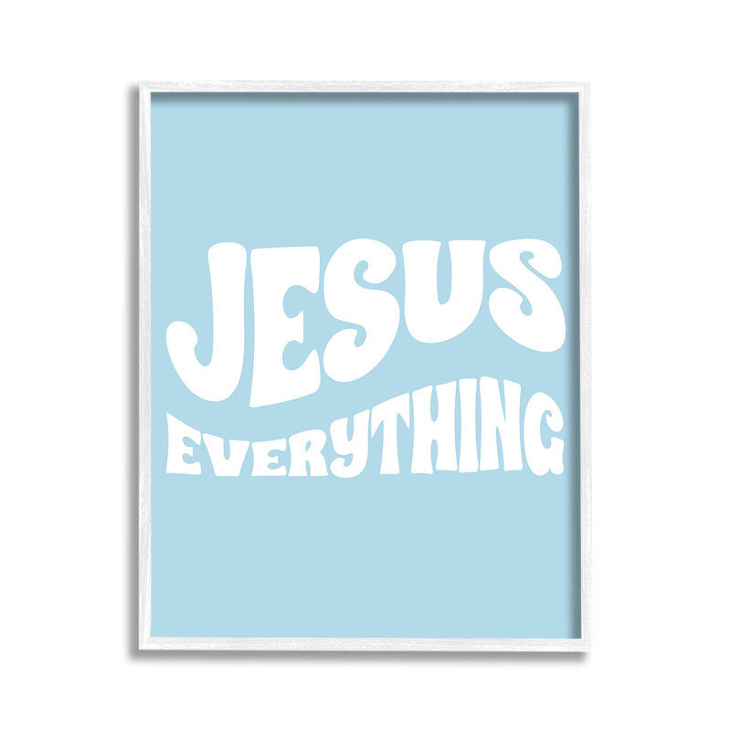 «Jesus Jesus», estampe numérique par Lil 'Rue, H 14 po x l 11 po, Giclée encadrée blanc bord de mer