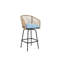 Tabourets de bar d'extérieur, tabourets de bar de patio avec accoudoirs, chaises de bar en rotin toutes saisons avec dossier, tabourets de bar en osier pour la cour, le jardin, la piscine, le balcon et la terrasse