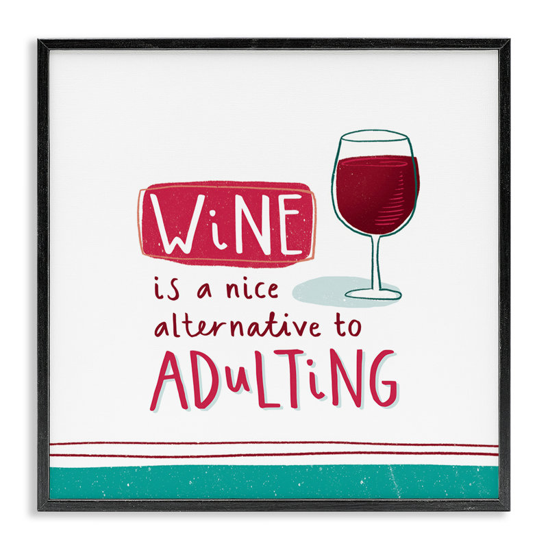 Drôle de vin, estampe numérique par Courtney Morgenstern, H 12 po x l 12 po, Giclée encadrée noir minuit