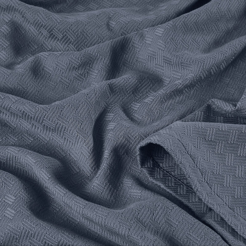Couverture en coton Vince Camuto Classic, Bleu cendré, Grand lit