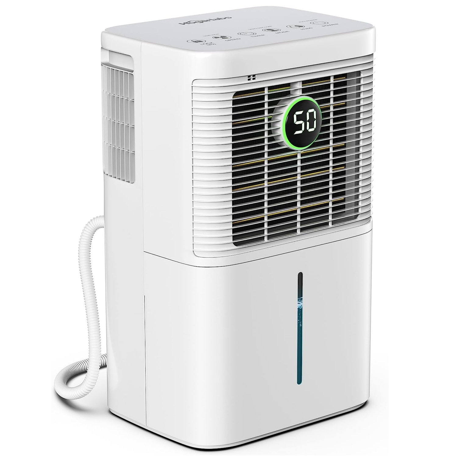 25 Pt. 1500 Sq. ft Dehumidifiers in White with Drain Hose and Water Tank, Auto or Manual Drainage for Home and Basements