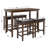 Anthea Solid Wood Counter Height Dining Set 5-Piece – Chic Black Faux Leather Chairs & Trestle Table