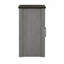 Table d'appoint Gera, plateau brun foncé de 16 po, porte de grange en X, tablette ouverte, gris