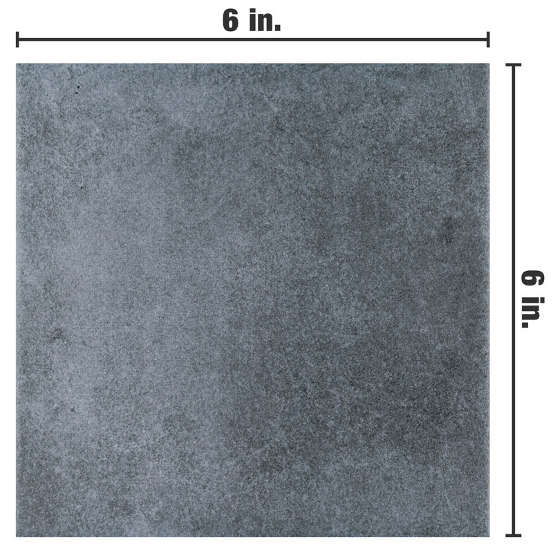 Matter 6" x 6" Porcelain Stone Look Floor and Wall Tile, Blue