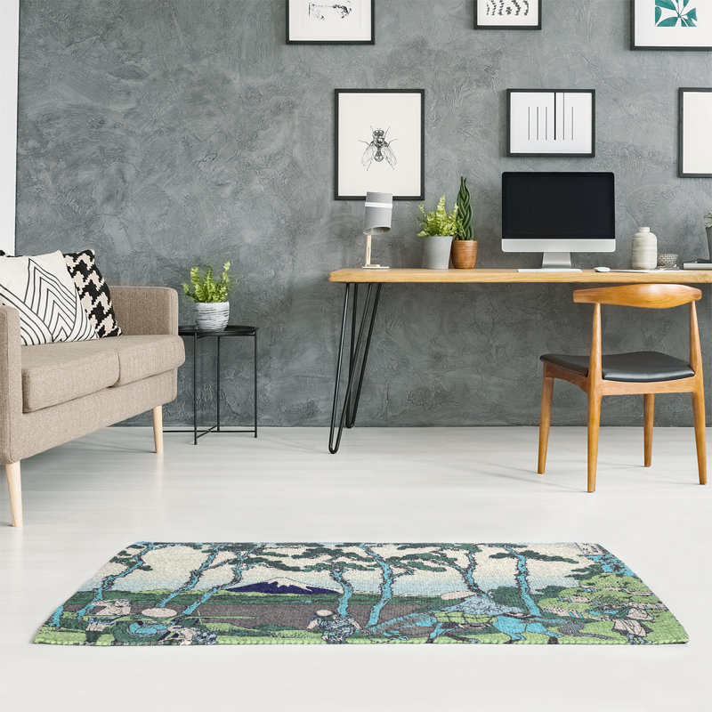 Tapis bleu/vert tokaido hodogaya on the, Rectangle 2 pi x 3 pi