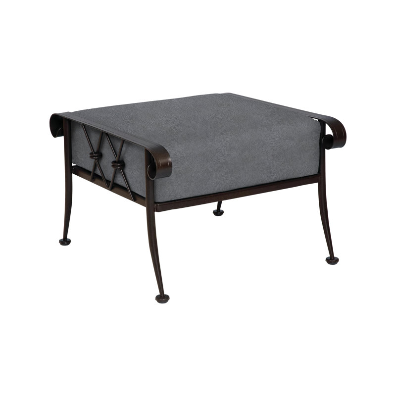 Repose-pieds d'extérieur avec coussin Derby, Toile Sunbrella® mouchetée, Brun châtaigne