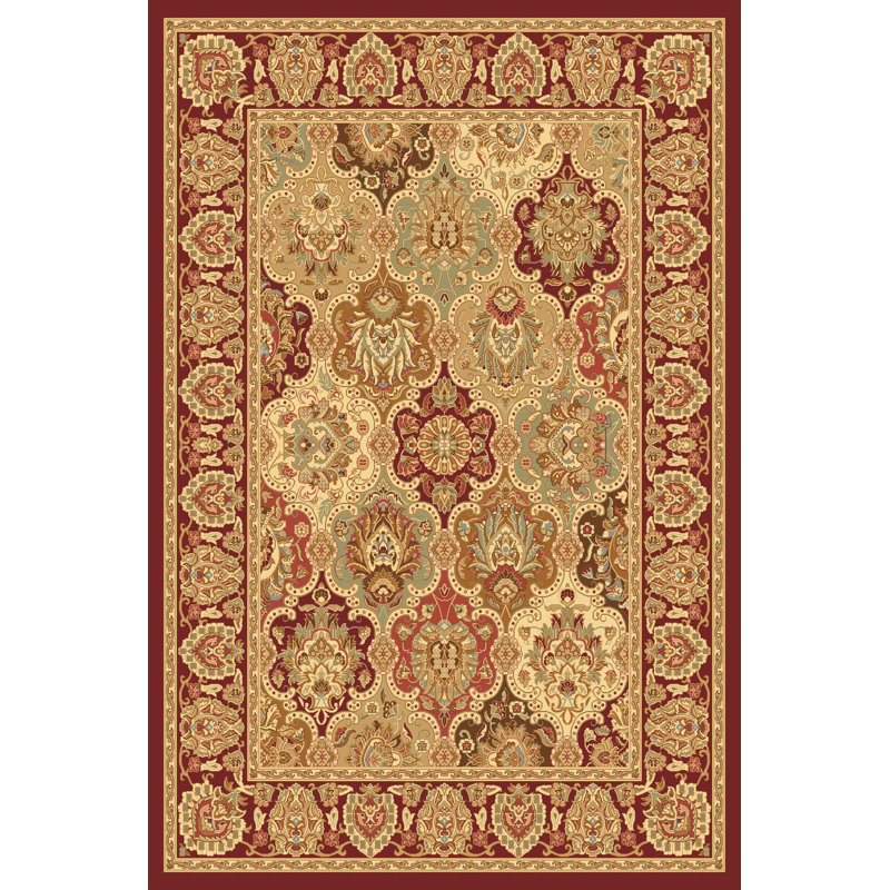 Gloucester Gilded Loom Oriental Panel Cherry Area Rug, Rectangle 3'11" x 5'3"