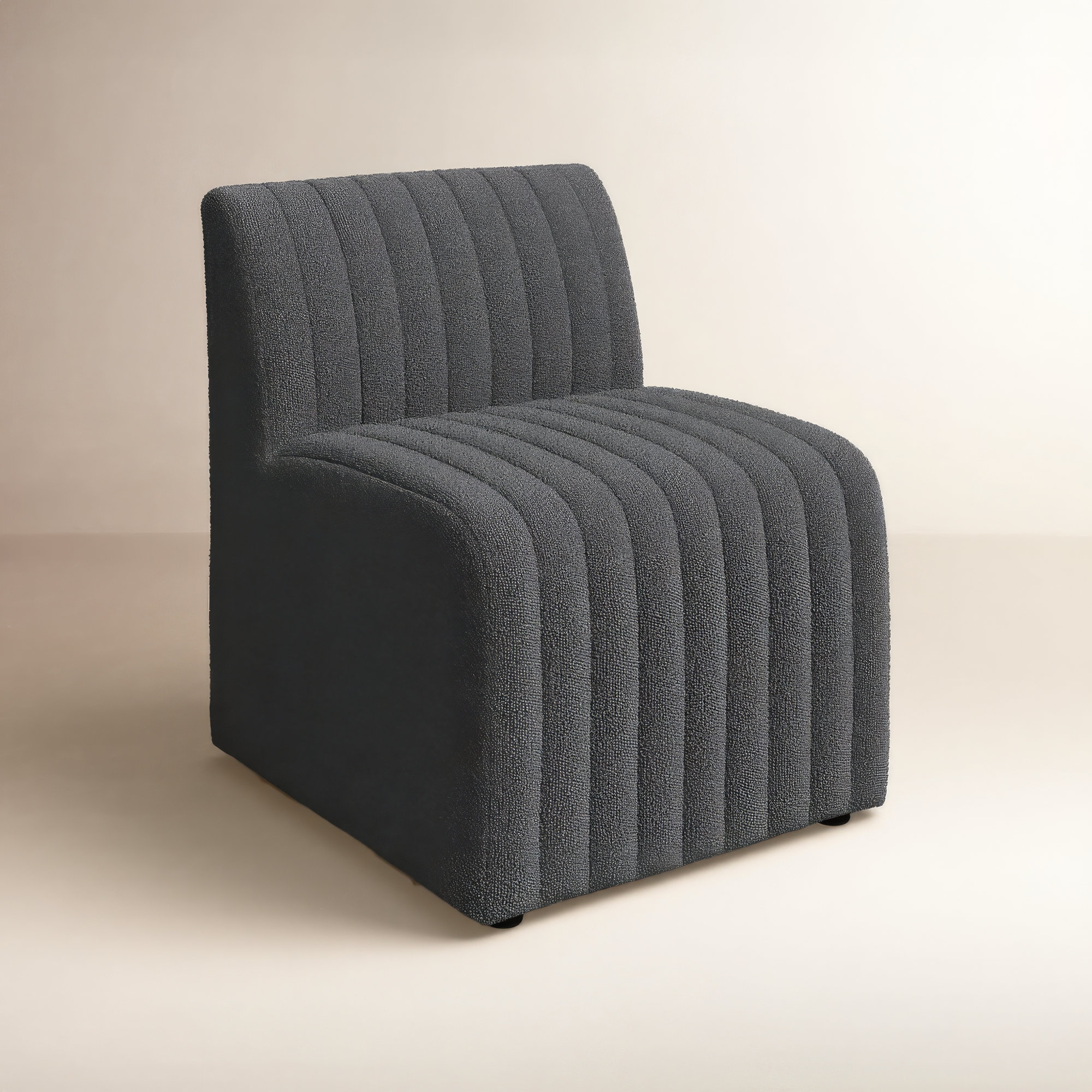 Brandt Dining Chair, Fiqa Charcoal Boucle