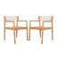 Chaises de salle à manger d'extérieur en bois d'acacia tressé avec accoudoirs Creative-198329918