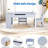 Philippe Kids Art Table And Chair Set, Kids Art Easel And Wooden Activity/Craft Table With 2 Chairs, Storage Bins, Paper Roll, Paint Cups-112651553